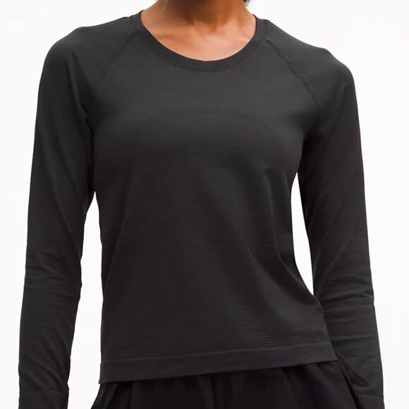 Lululemon, Swiftly Tech Long-Sleeve Shirt 2.0 Waist Length, (Black, Size 2) - Picture 1 of 2